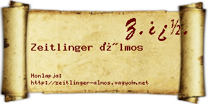 Zeitlinger Álmos névjegykártya